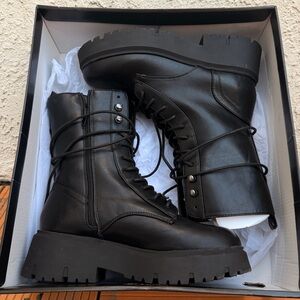 Black Madden Girl Maisey Combat Boots Size 7